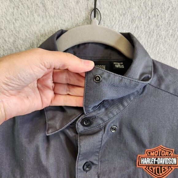 Harley Davidson Shirt Mens M Performance Colorblock Racing Pit Crew Garage Bike - Picture 5 of 16